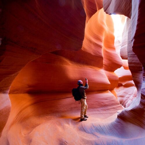 Man Travel Arizona Antelope Canyon