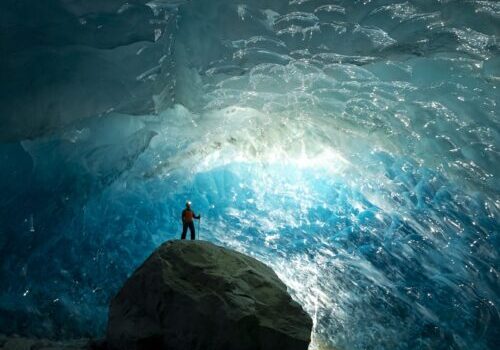 Ice cave in Whistler, Canada. Adventures in extreme environments. Nature, adventure and environment images.